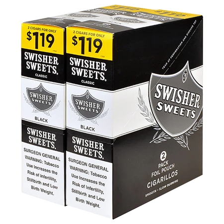 SW-119_B Swisher Sweets | 2 for $1.19 | 30 Pouches | Black