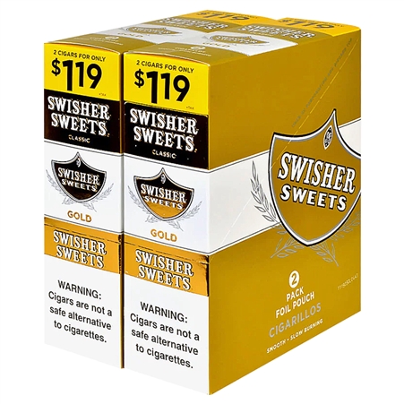 SW-119_GD Swisher Sweets | 2 for $1.19 | 30 Pouches | Gold