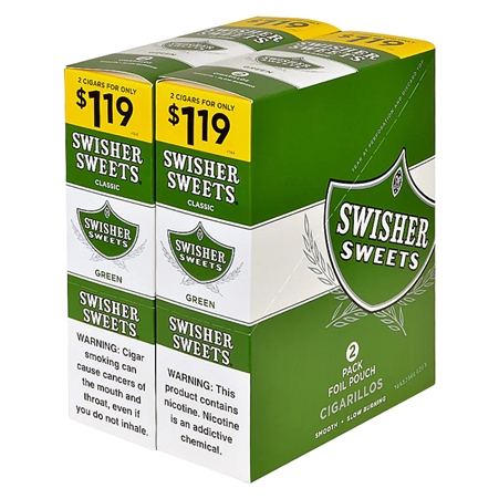 SW-119_GN Swisher Sweets | 2 for $1.19 | 30 Pouches | Green
