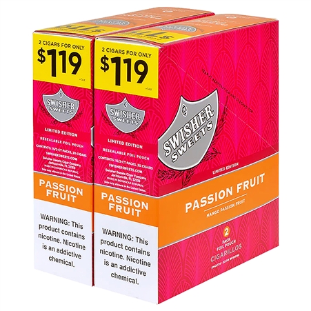 SW-119_PF Swisher Sweets | 2 for $1.19 | 30 Pouches | Passion Fruit