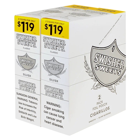 SW-119_S Swisher Sweets | 2 for $1.19 | 30 Pouches | Silver
