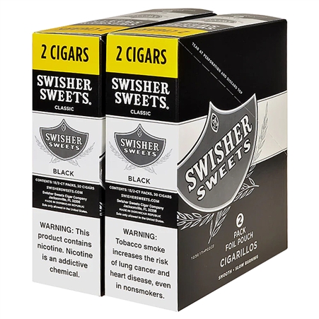 SW-200_BLK Swisher Sweets | Save On 2 Cigars | 30 Pouches | Black