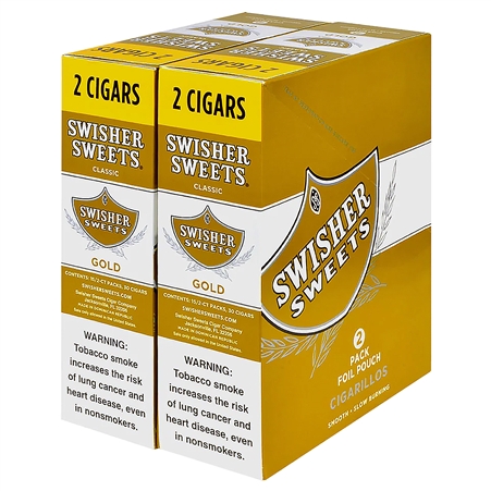 SW-200_GD Swisher Sweets | Save On 2 Cigars | 30 Pouches | Gold