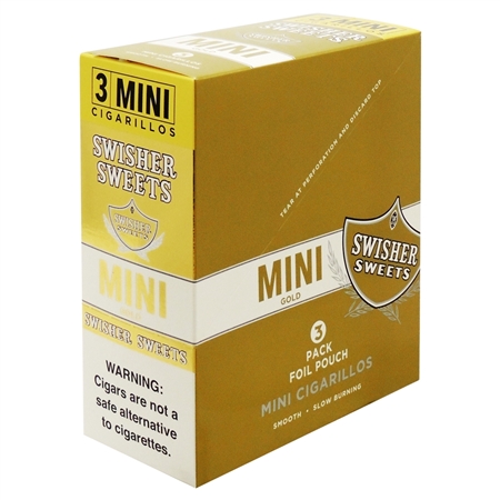 SW-300_GD Swisher Sweets | 3 Mini | 45 Cigars | Gold
