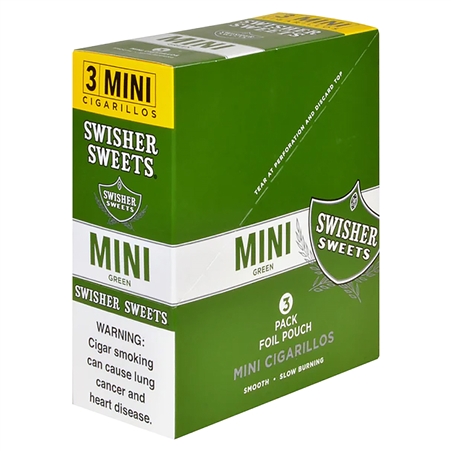SW-300_GN Swisher Sweets | 3 Mini | 45 Cigars | Green