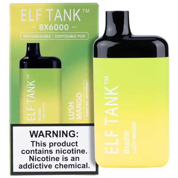 VPEN-1191-LM Elf Tank BX6000 Disposable | Rechargeable | 6000 Puff | Lush Mango