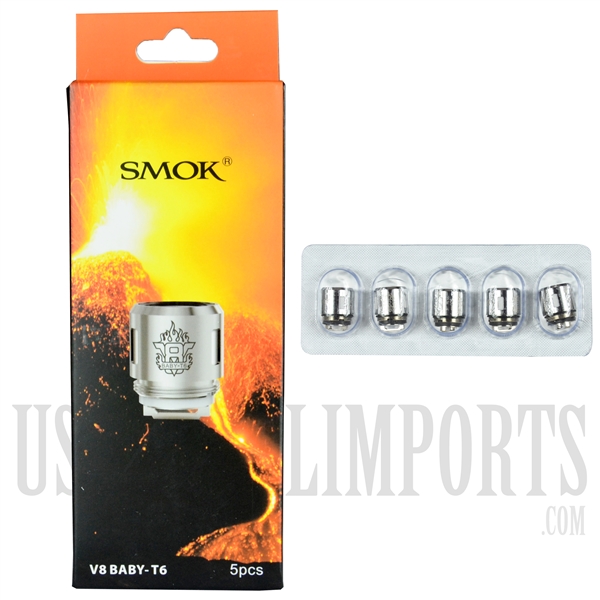 VPEN-695 SMOK V8 Baby-T6 Replacement Coils. 5 Pieces