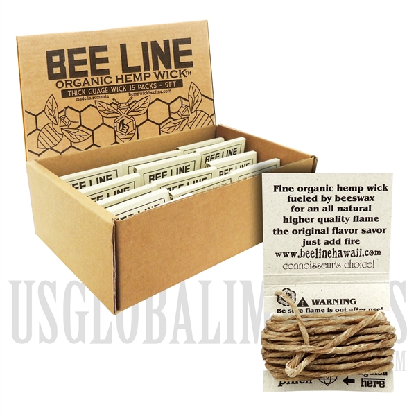 WICK-05 Bee Line Organic Gauge Wick | 9FT / 2.74m | Thick | 15 Packs