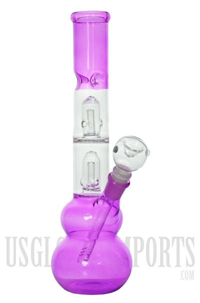 WP-1500 12" Double Perc + Double Bubble + Color. Water pipe