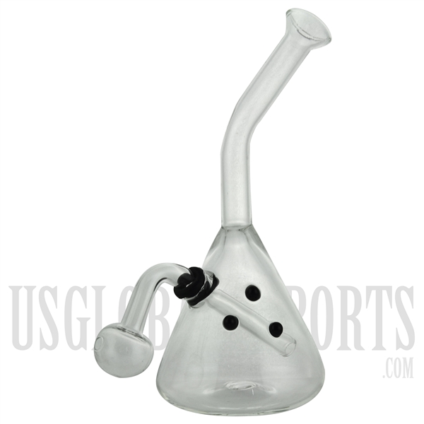 WP-1659 8" Oil Burner Water Pipe + Marble Design + Bent Neck