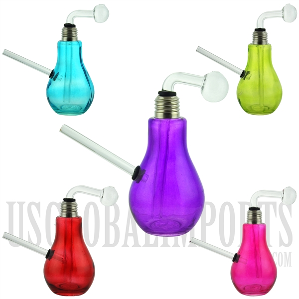 WP-1678 7" Oil Burner Water Pipe + Light Bulb Shape + Color