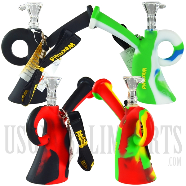 WP-1690 7" Silicone Water Pipe + Stemless + Color Throughout + Miss Waxmaid