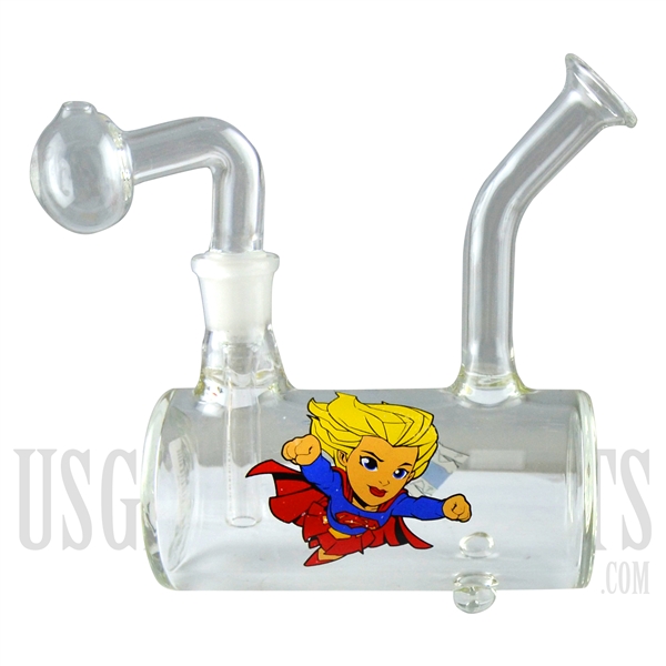 WP-1741 7" Famous Character Sticker Oil Burner Water Pipe Glass on Glass. Many Different Designs