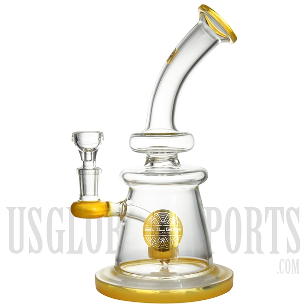 WP-1820 9.5" Water Pipe + Stemless + Showerhead + Color + Bougie Glass