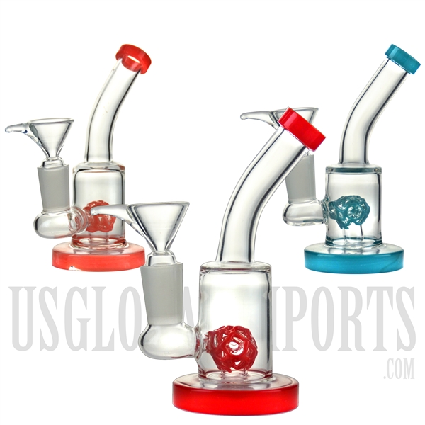 WP-1915 5" Water Pipe + Stemless + Diffuser + Bent Neck + Color