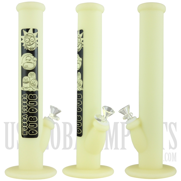 WP-1927 14" Silicone Water Pipe + Glow in the Dark + Famous Characters + Glass Bowl.