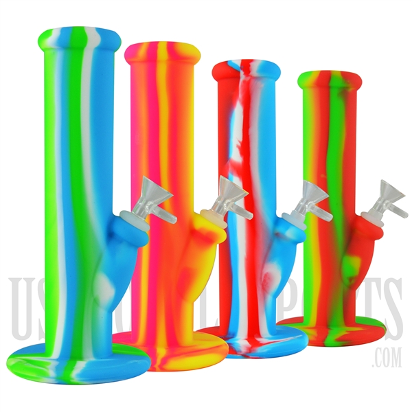 WP-1974 10" Silicone Water Pipe + Glass Bowl + Colors
