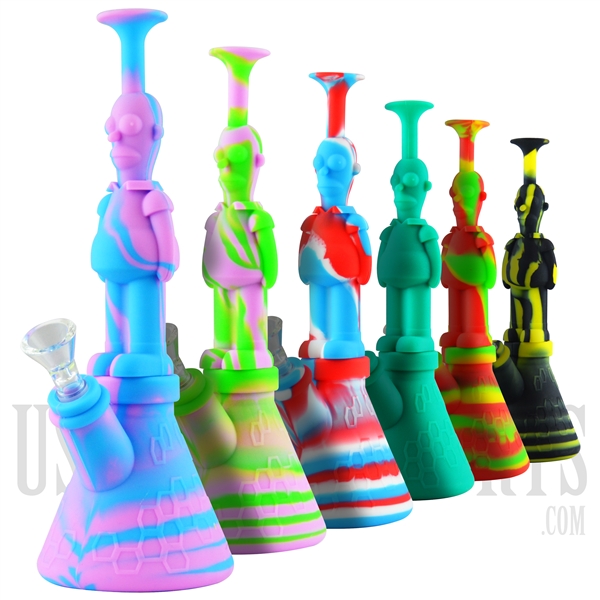 WP-1988 10.5" Famous Character Silicone Water Pipe + Colors