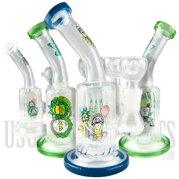 WP-2038 6" Famous Character Ripple Glass Water Pipe | Dome Perc l Stemless | 5 Assorted Designs