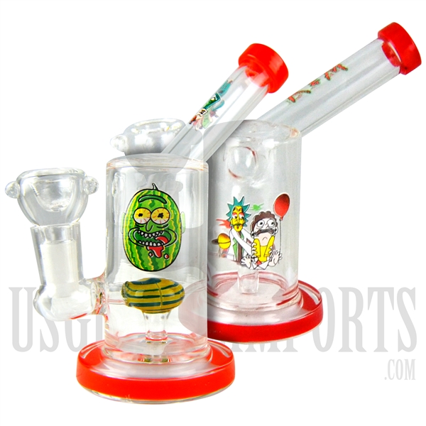 WP-2039 6" Famous Character Glass Water Pipe | Dome Perc l Stemless | 2 Assorted Colors
