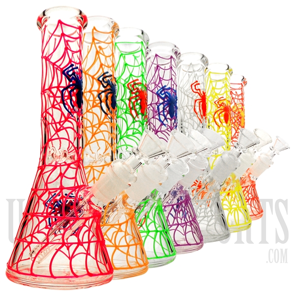 WP-2068 10" Water Pipe + Spider Web  + Downstem + Ice Catcher | Colors Come Assorted