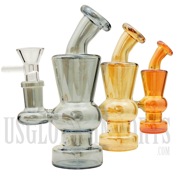 WP-2103 6" Prism Color Mini Glass Water Pipe | Stemless | Assorted Color Designs
