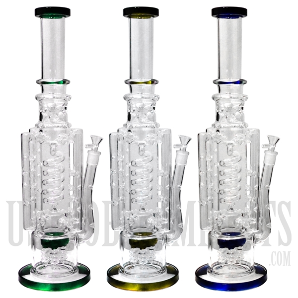 WP-2128 19" Water Pipe + 4 Tall Chambers + Ice Catcher + 5 Screw Dome Per + Stemless