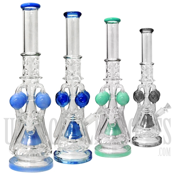 WP-2134 19" Water Pipe + 4 Chambers + Ice Catcher + 16 Tube Dome Per + Stemless