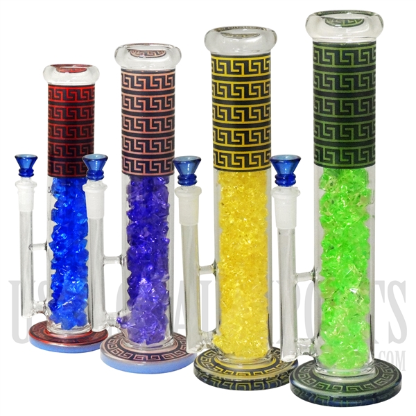 WP-2158 12" Water Pipe + Crystal + Stemless | Assorted Colors