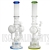 WP-2195 22" Glass Water | Ice Catcher + Double Barrel Chamber + Dome Perc + Swirl Tube + Showerhead + Stemless | 2 Color Choices