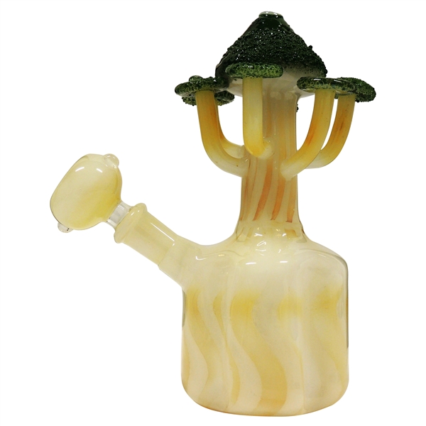 WP-2229 7" Broccoli Water Hand Pipe + Glass Bowl