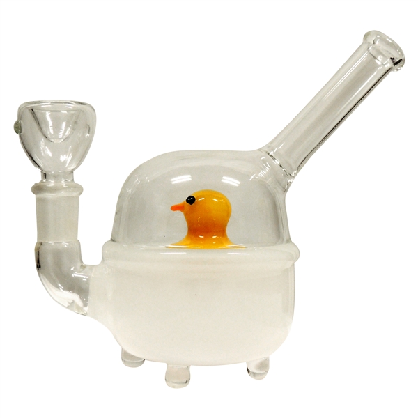 WP-2236 6" Ducky Bathtub Water Hand Pipe + Glass Bowl