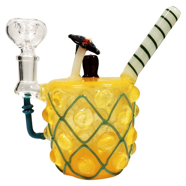 WP-2237 6.5" Pina Colada Water Hand Pipe + Glass Bowl