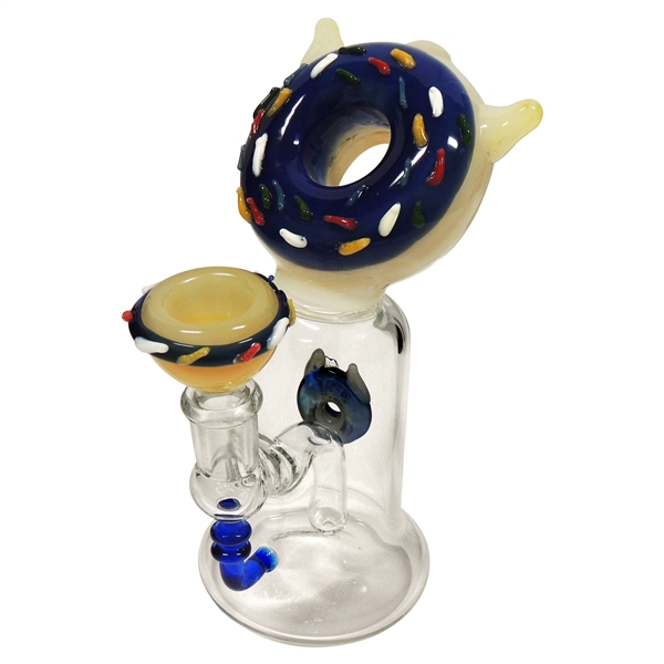 WP-2238 7" Donut with Sprinkles Water Hand Pipe + Glass Bowl