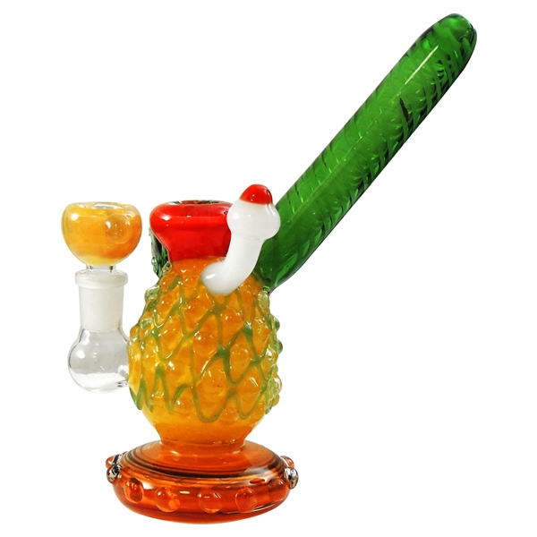 WP-2264 7" Pina Colada Drink Water Hand Pipe + Stemless