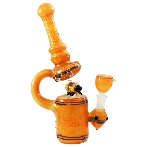 WP-2265 9" Bee Honeycomb Water Hand Pipe + Stemless