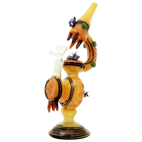 WP-2265 9" Bee Honeycomb Water Hand Pipe + Stemless