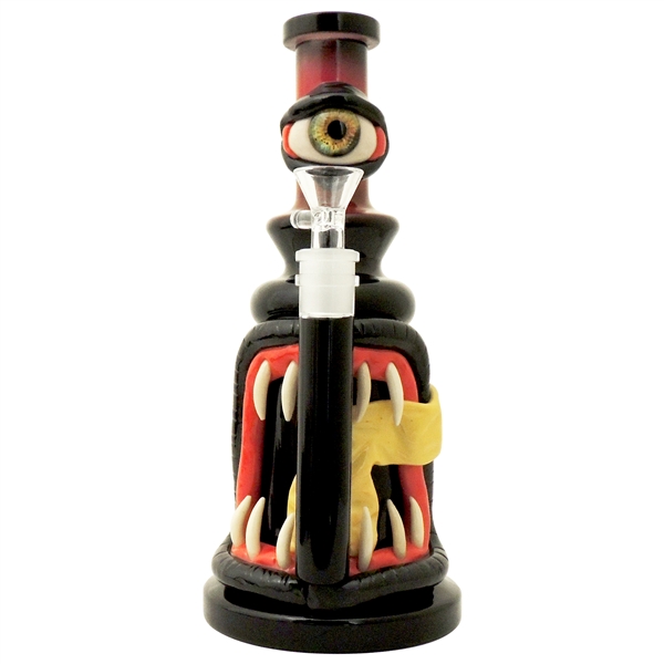 WP-2271_B 9" Black Monster Water Hand Pipe + Stemless