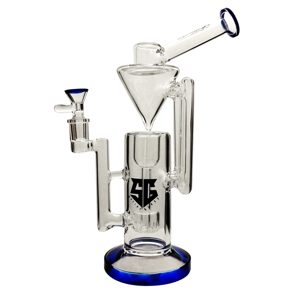 WP-2317 11.5" Shelby Glass Water Pipe | Showerhead + Stemless + Chamber | Assorted Colors