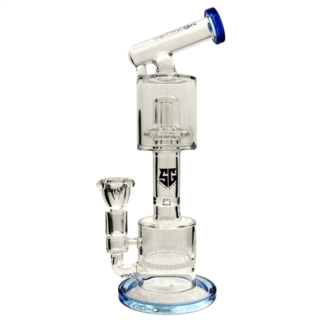 WP-2318 12" Shelby Glass Water Pipe | Showerhead + Stemless + Dome Perc + Chamber + Honeycomb | Assorted Colors