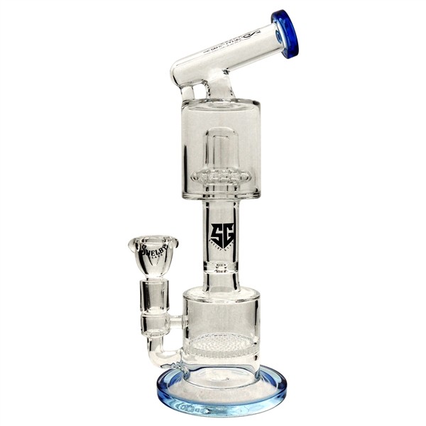 WP-2318 12" Shelby Glass Water Pipe | Showerhead + Stemless + Dome Perc + Chamber + Honeycomb | Assorted Colors