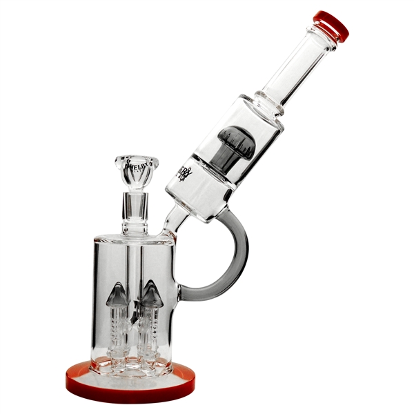 WP-2321 12" Shelby Glass Water Pipe | Showerhead + Stemless + Dome Perc + Chamber | Assorted Colors