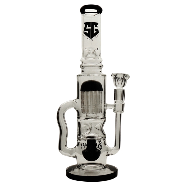 WP-2323 14" Shelby Glass Water Pipe | 8 Arm Tree Dome Perc + Ice Catcher + Showerhead + Stemless