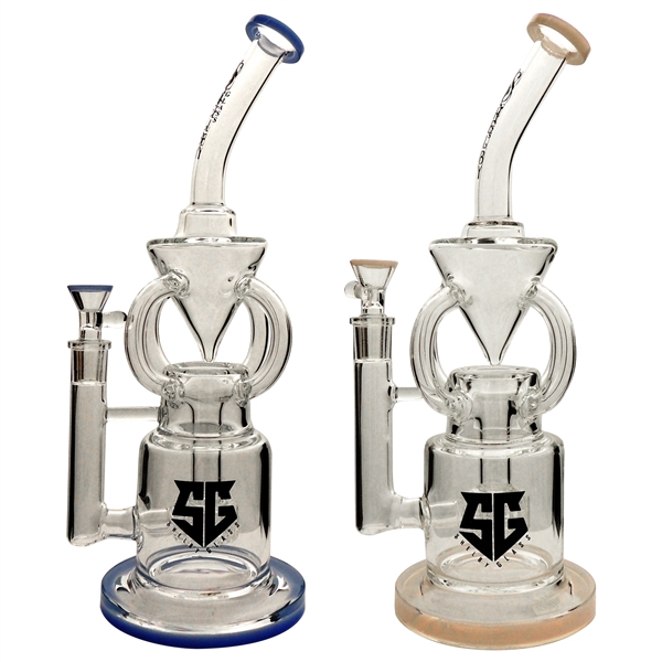 WP-2328 13.5" Shelby Glass Water Pipe | Showerhead + Dome Perc + Stemless + Chambers | Assorted Colors