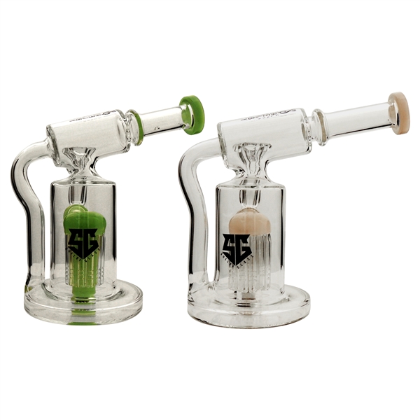 WP-2329 7.5" Shelby Glass Water Pipe | 9 Arm Dome Perc + Stemless + Chambers | Assorted Colors