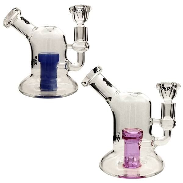 WP-2331 6" Shelby Glass Water Pipe | Chamber + Showerhead + Stemless | Assorted Colors