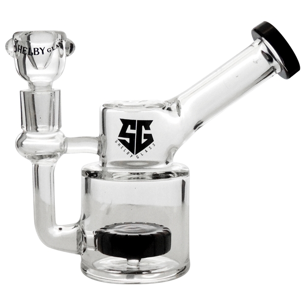 WP-2350 4" Shelby Glass Water Pipe | Stemless | Showerhead