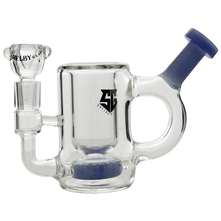 WP-2352 6.5" Shelby Glass Water Pipe | Showerhead + Stemless + Chamber | Cup