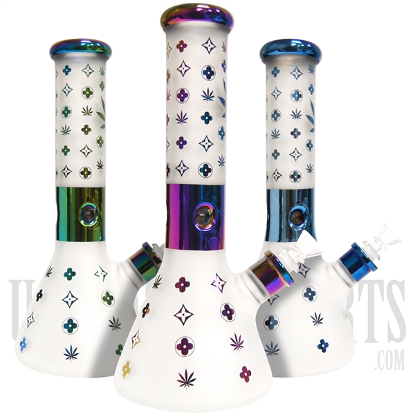 WP-3000 12" Frosted Beaker Water Pipe + Ice Catcher | Color Designs