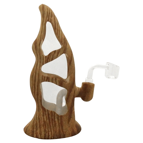 WP-3105 9.5" Glass Waterpipe | Silicone Wood Texture